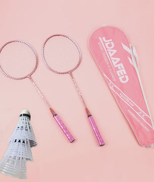 Badminton Racket Set: 2 Ultra-Lichte Rackets, Tas & 3 Shuttles - Ideaal voor Training & Plezier