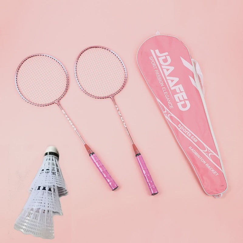 Badminton Racket Set: 2 Ultra-Lichte Rackets, Tas & 3 Shuttles - Ideaal voor Training & Plezier