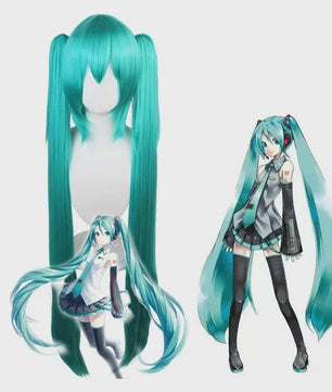 Compleet Miku Cosplay Kostuum: Zilverkleurig Leer & Zeemansjurk Uniform met Accessoires