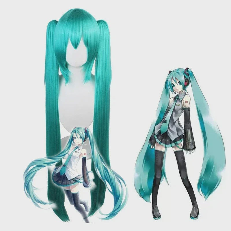 Compleet Miku Cosplay Kostuum: Zilverkleurig Leer & Zeemansjurk Uniform met Accessoires