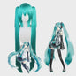 Compleet Miku Cosplay Kostuum: Zilverkleurig Leer & Zeemansjurk Uniform met Accessoires