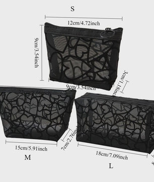 Transparante Mesh Make-up Tas met Rits - Organizer voor Cosmetica en Toiletartikelen