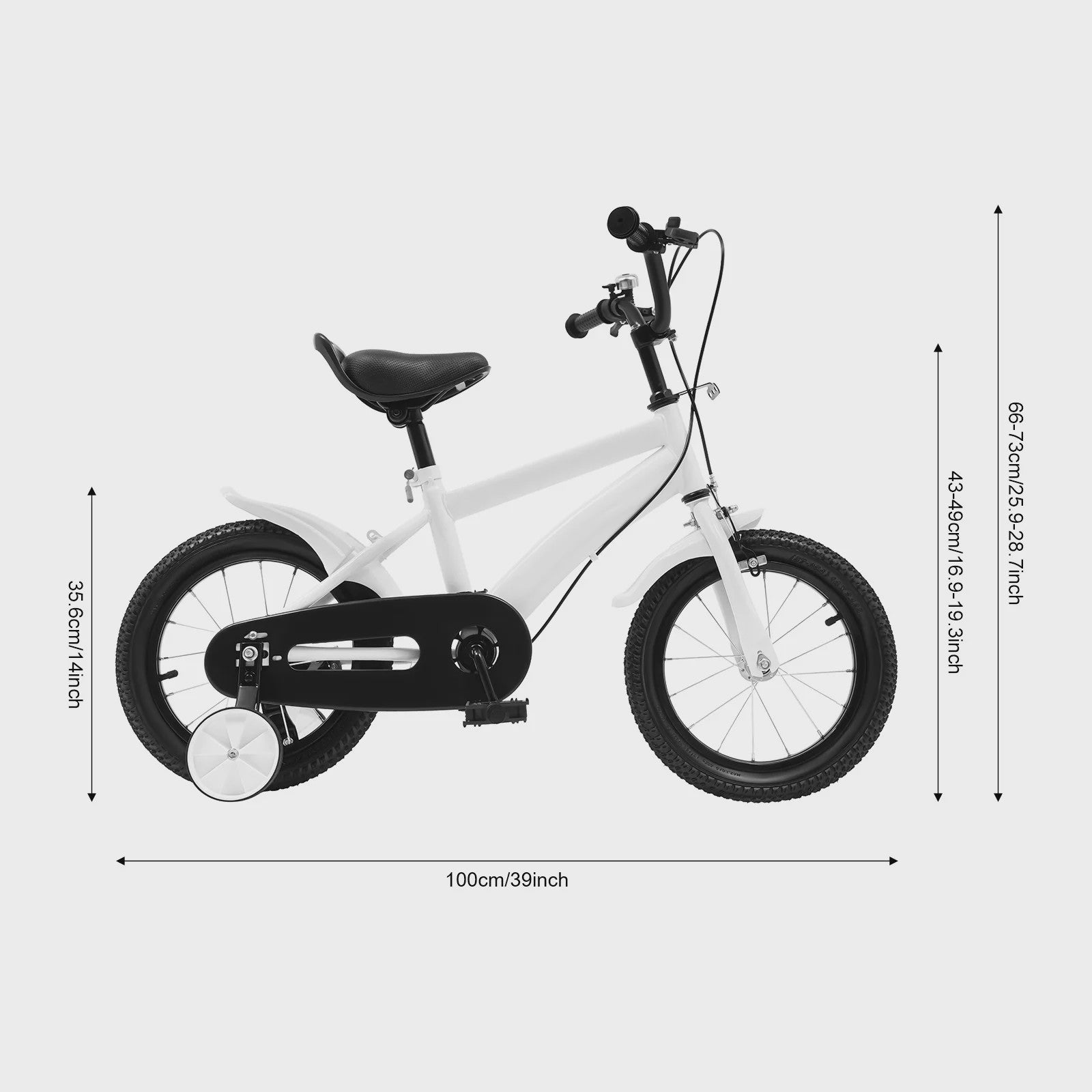 14 Inch Kinderfiets met Zijwielen - Leerfiets voor Jongens en Meisjes