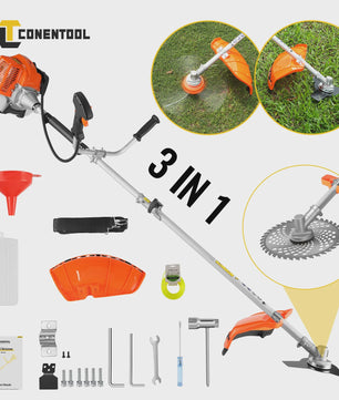 Conentool 5-in-1 Benzine Bosmaaier 52CC 11000 RPM - Grasmaaier, Heggenschaar, Kettingzaag