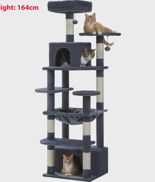 Grote Kattenboom met Krabpalen, Hangmat en Speeltjes - Meerdere Niveaus