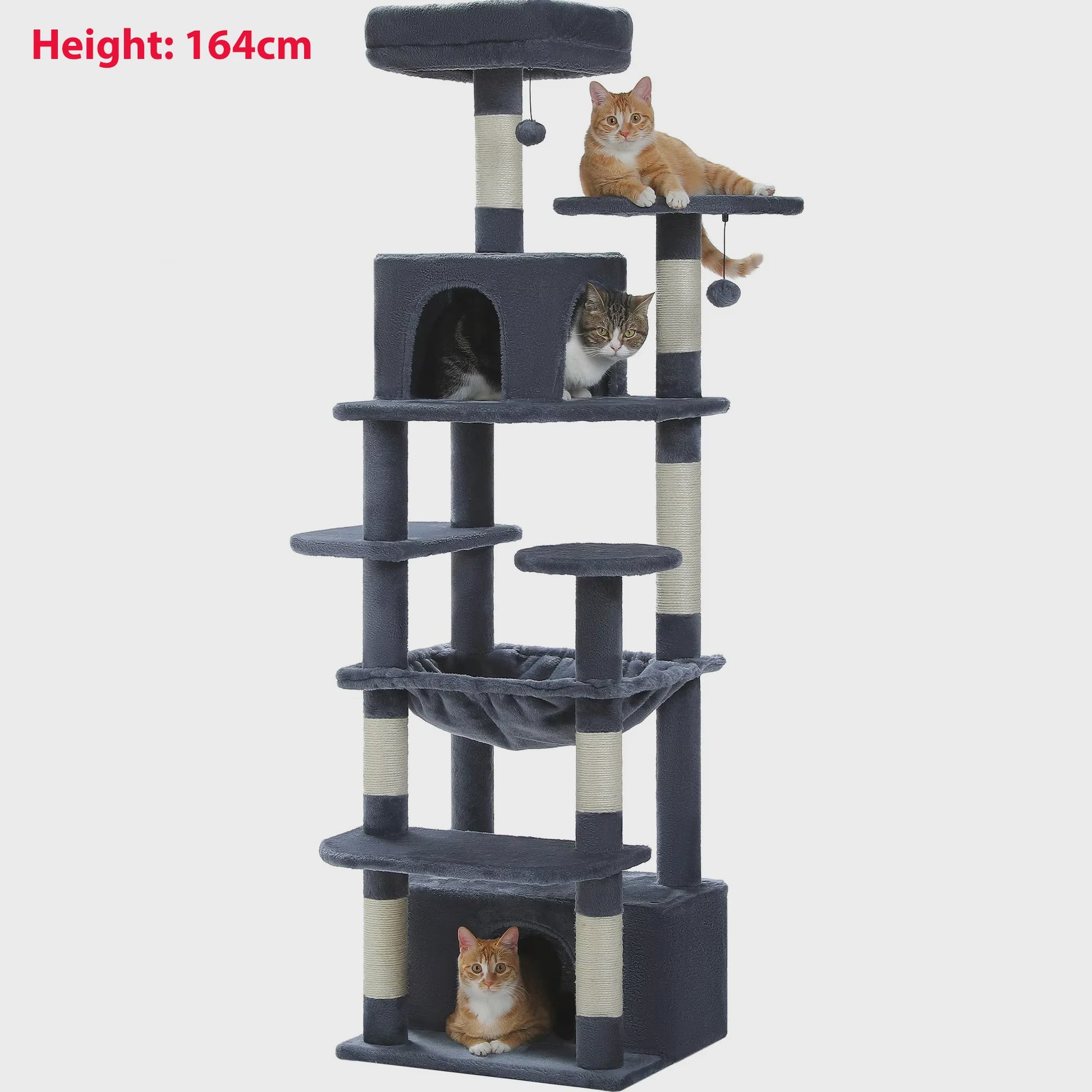 Grote Kattenboom met Krabpalen, Hangmat en Speeltjes - Meerdere Niveaus