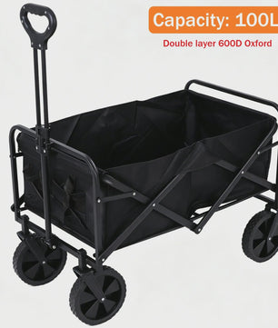 Opvouwbare Kampeerwagen met Wielen - 75KG Draagkracht - Ideaal voor Tuin, Strand & Festivals
