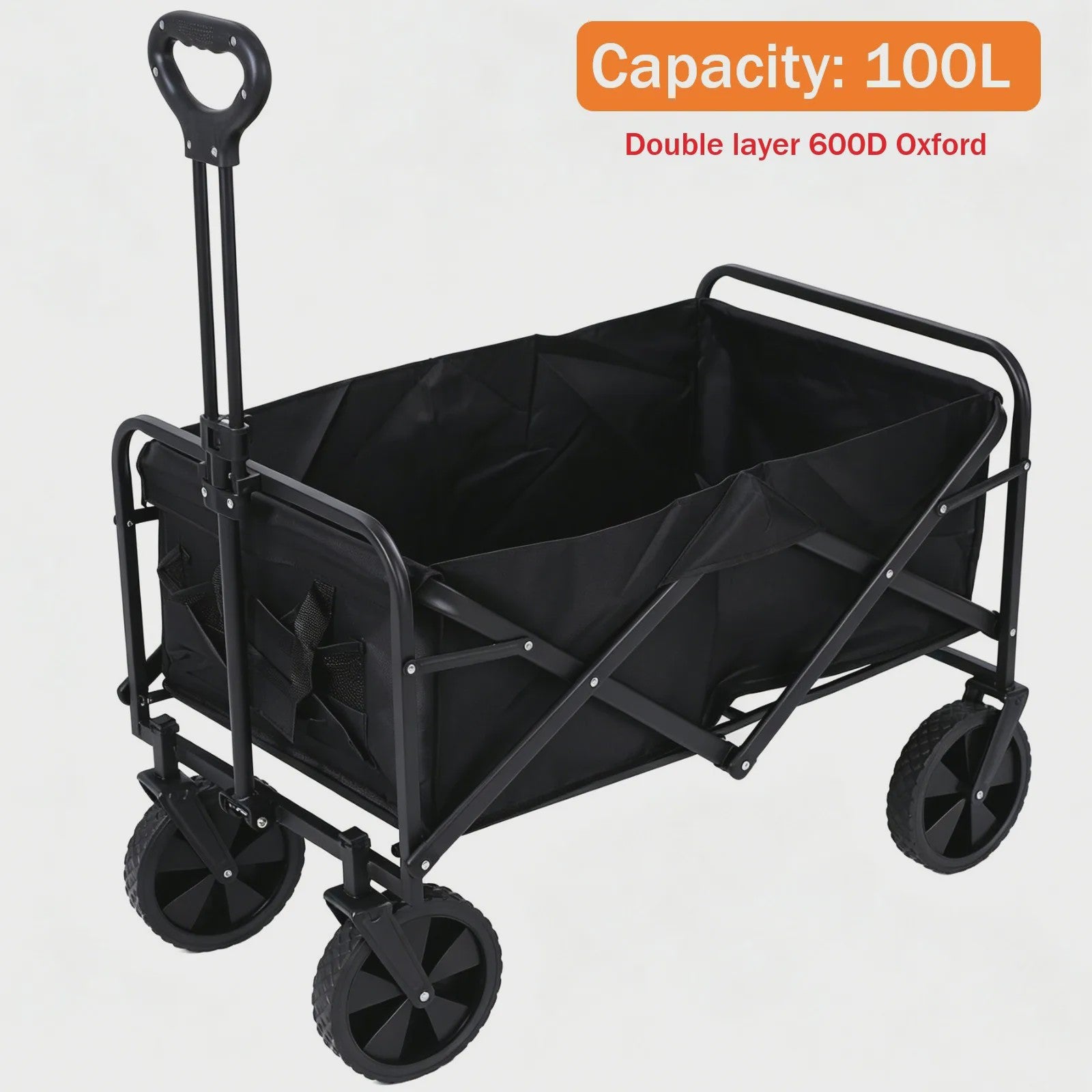 Opvouwbare Kampeerwagen met Wielen - 75KG Draagkracht - Ideaal voor Tuin, Strand & Festivals