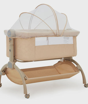 3-in-1 Baby Wieg & Co-Sleeper met Klamboe - Verstelbaar & Draagbaar