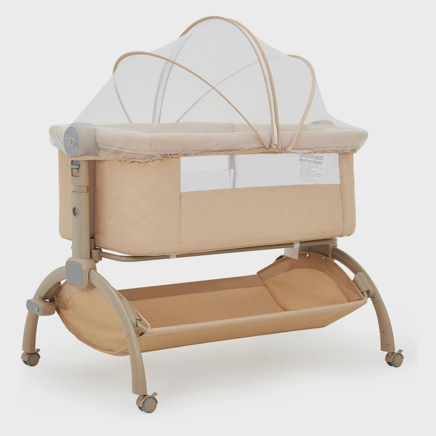 3-in-1 Baby Wieg & Co-Sleeper met Klamboe - Verstelbaar & Draagbaar