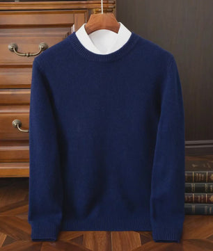 Heren Kasjmier Trui met Ronde Hals - Losse Pasvorm, Oversized - Herfst/Winter Collectie