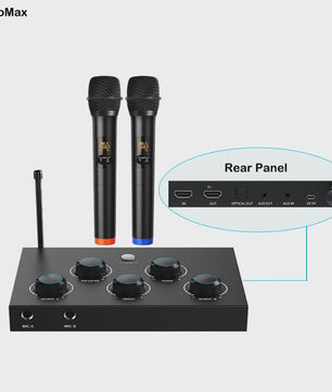 Draadloos UHF Karaoke Microfoon Systeem met Mixer voor Smart TV, PC en Home Theater
