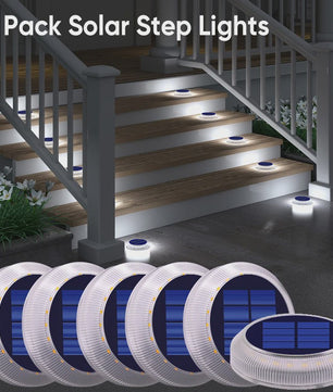 Solar Buitenlampen Warm Wit - IP68 Waterdicht - Oplaadbaar - Voor Oprit, Trap, Dek & Tuin