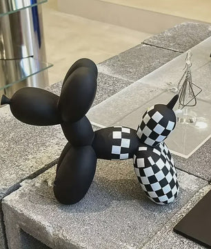 Kleurrijke Ballonhond Sculptuur - Graffiti Stijl Hondenbeeldje voor Woonkamer Decoratie