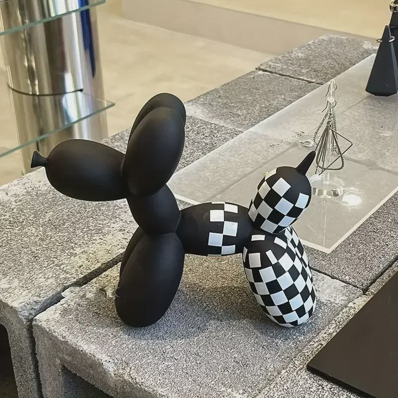 Kleurrijke Ballonhond Sculptuur - Graffiti Stijl Hondenbeeldje voor Woonkamer Decoratie