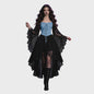 Dames Heksenjurk met Pofmouwen - Middeleeuwse & Gothische Renaissance Stijl voor Halloween & Cosplay