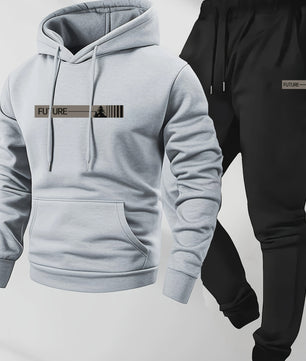 Heren Trainingspak Herfst: Casual Lange Mouw Hoodie & Joggingbroek Set