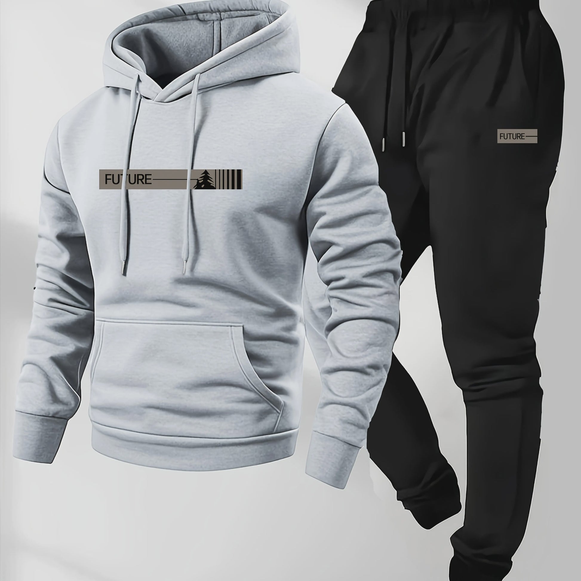 Heren Trainingspak Herfst: Casual Lange Mouw Hoodie & Joggingbroek Set