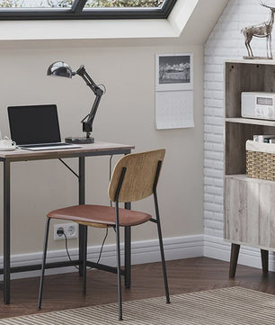 VASAGLE Compact Bureau - Stijlvol Metalen Frame Bureau voor Studie, Kantoor of Slaapkamer