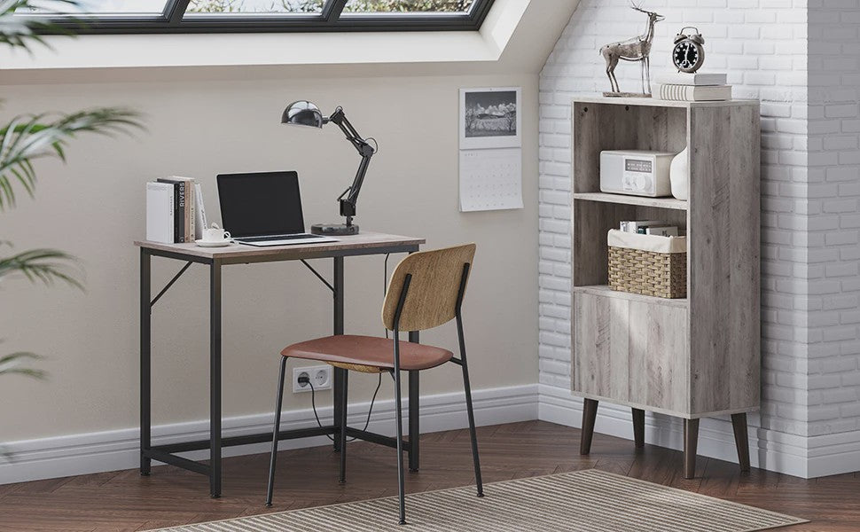 VASAGLE Compact Bureau - Stijlvol Metalen Frame Bureau voor Studie, Kantoor of Slaapkamer