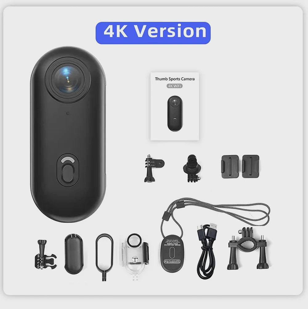 4K Mini Actiecamera met WiFi & Magnetische Bevestiging - Lichtgewicht POV Camera voor Motor, Fiets, Sport & Vlog