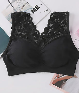 Comfortabele Seamless Lace Bralette voor Dames - Push-Up & Draadloos Sport BH