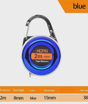 Mini Rolbandmaat met Sleutelhanger - 2 Meter Staal - Compact & Multifunctioneel