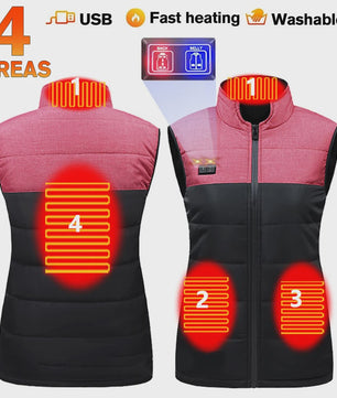 Verwarmd Vest Dames Heren - USB Elektrisch Verwarmbaar Padded Vest voor Buitenactiviteiten & Outdoor