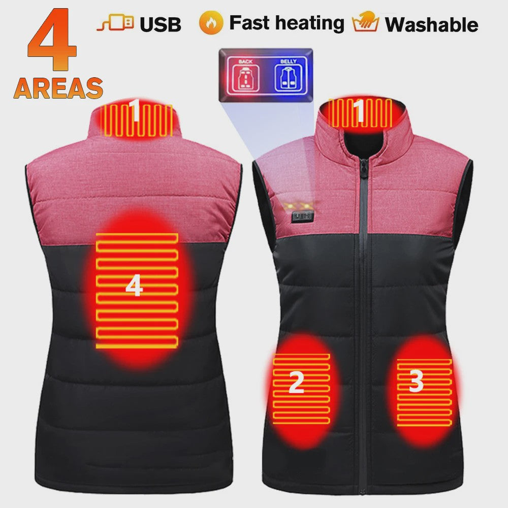Verwarmd Vest Dames Heren - USB Elektrisch Verwarmbaar Padded Vest voor Buitenactiviteiten & Outdoor