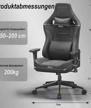 Retro Gaming Stoel van Suède met 3D Armleuningen, Lendesteun & Verstelbare Rugleuning
