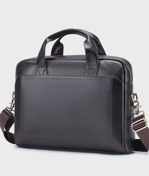 Luxe Leren Laptoptas Heren - Toplaags Koeienhuid Aktetas