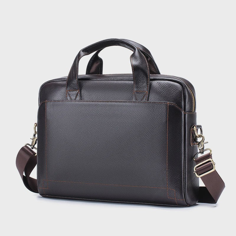Luxe Leren Laptoptas Heren - Toplaags Koeienhuid Aktetas