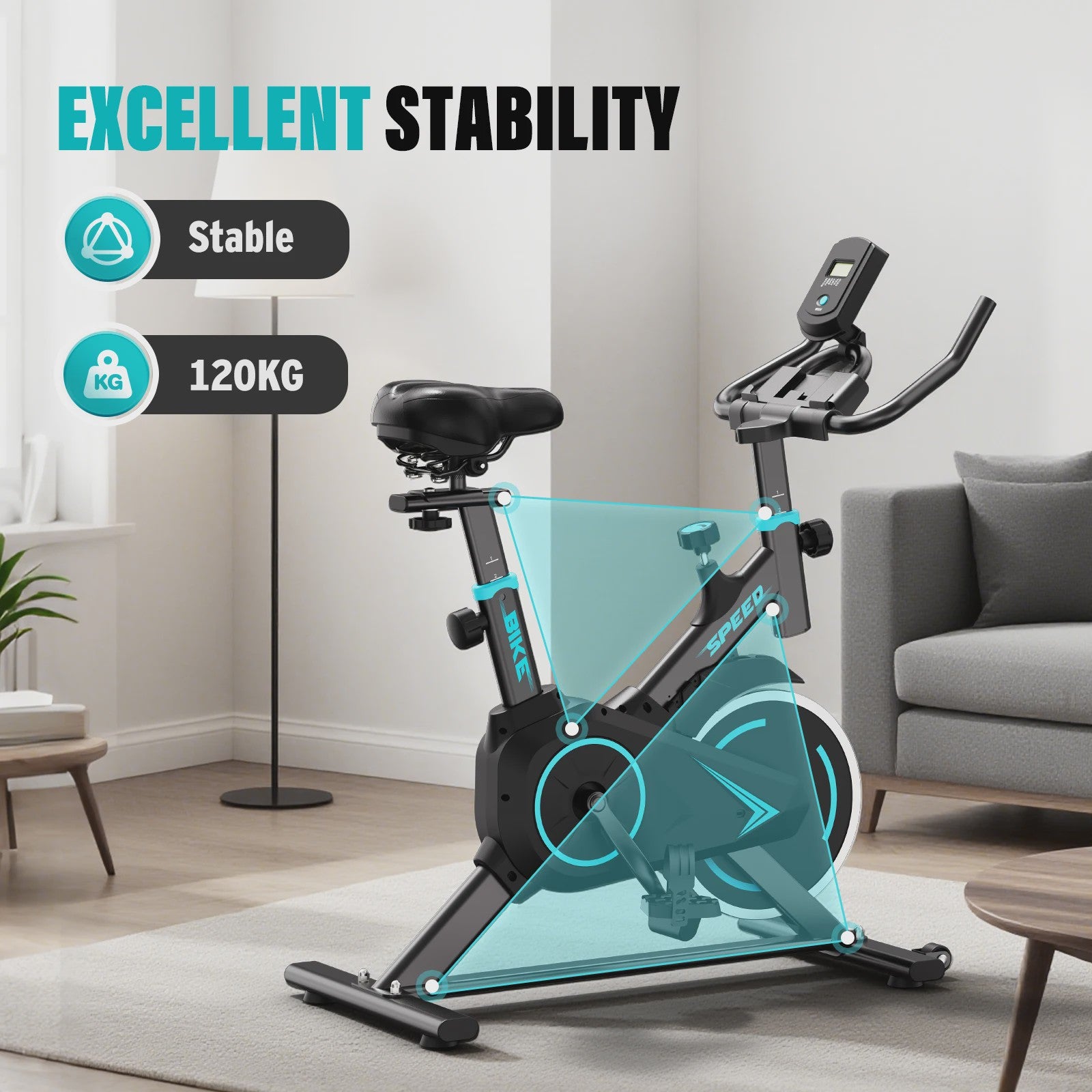 Indoor Spinning Fiets met App Connectie & LCD Display - Ultra Stil & Verstelbare Weerstand