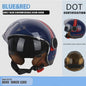 Vintage Open Motorhelm met Dubbel Vizier - DOT Gecertificeerd, Retro Stijl
