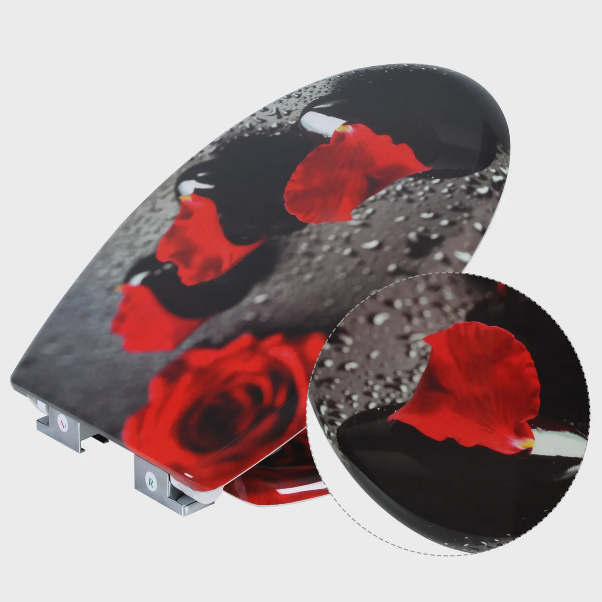 Luxe Toiletzitting met Soft-Close – Universeel, PP Materiaal, Zwart met Gouden Marmerprint