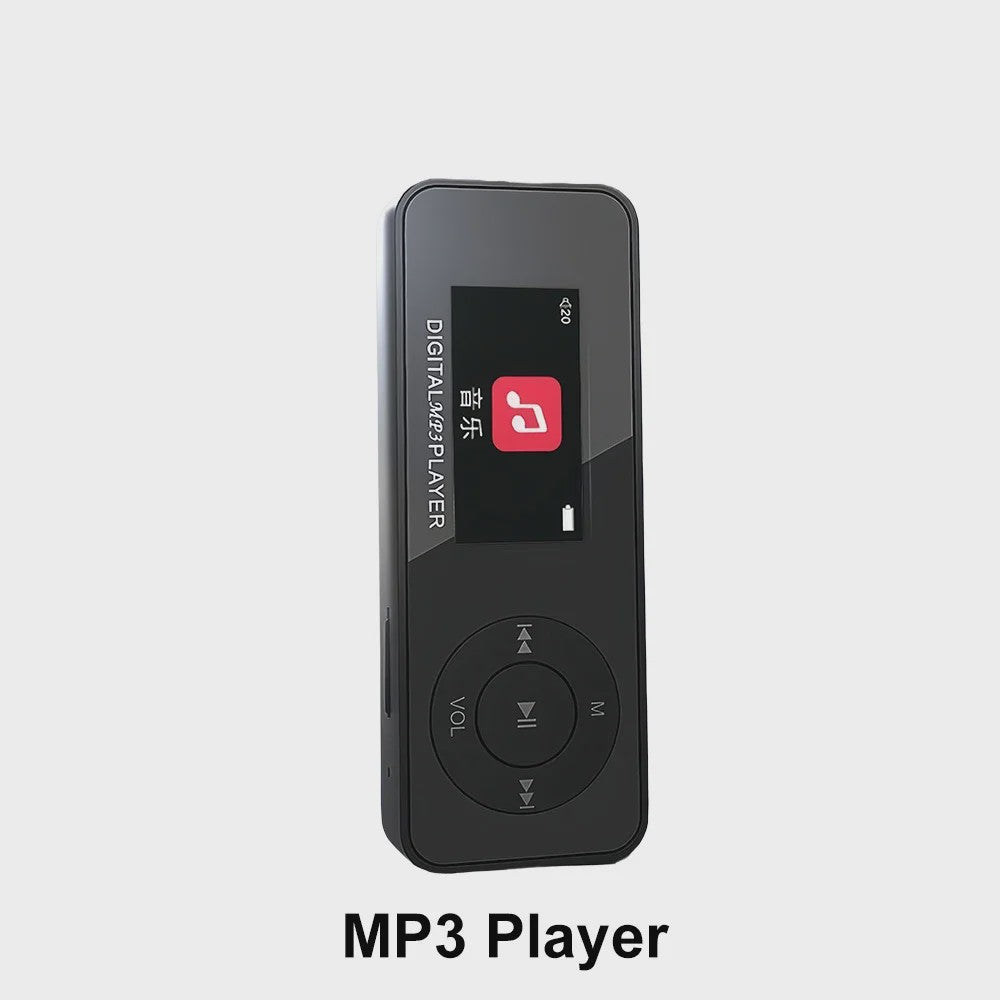 Draagbare MP3 Speler met Scherm & Bluetooth 5.3 - Ingebouwde Speaker, FM Radio, E-book & Opnamefunctie