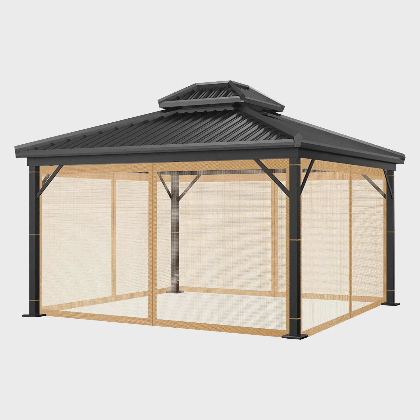 Muggennet voor Gazebo - 300x300cm of 360x360cm - Insectenwering met Ritsen