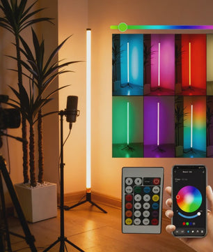 120cm LED RGB Vloerlamp met Geluidsensor & App Bediening - Sfeerverlichting