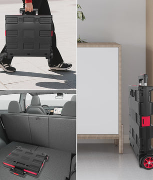 Opvouwbare Boodschappentrolley met Deksel en Telescoopsteel - Handig voor Boodschappen, Tuin & Camping