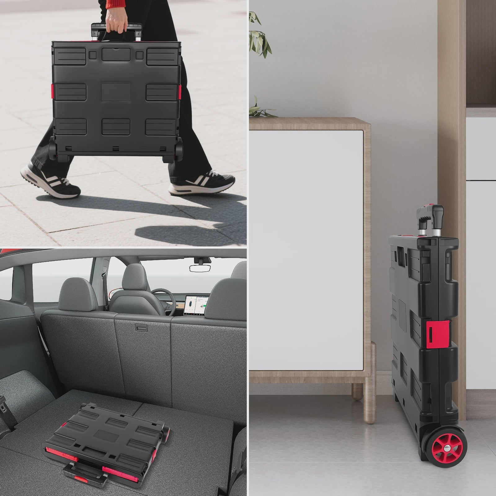 Opvouwbare Boodschappentrolley met Deksel en Telescoopsteel - Handig voor Boodschappen, Tuin & Camping