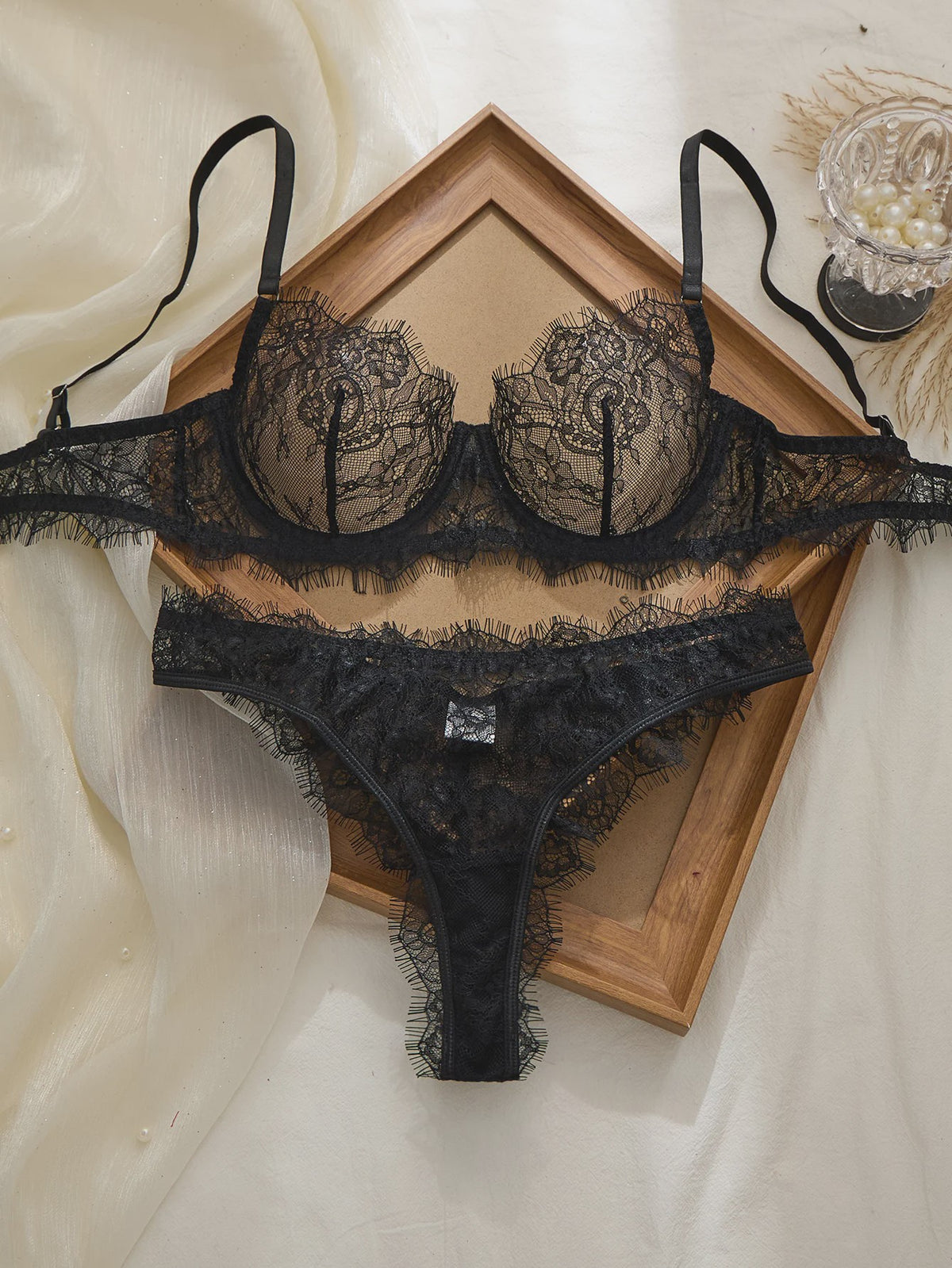 Luxe kanten bh en slip set - Naadloos en comfortabel