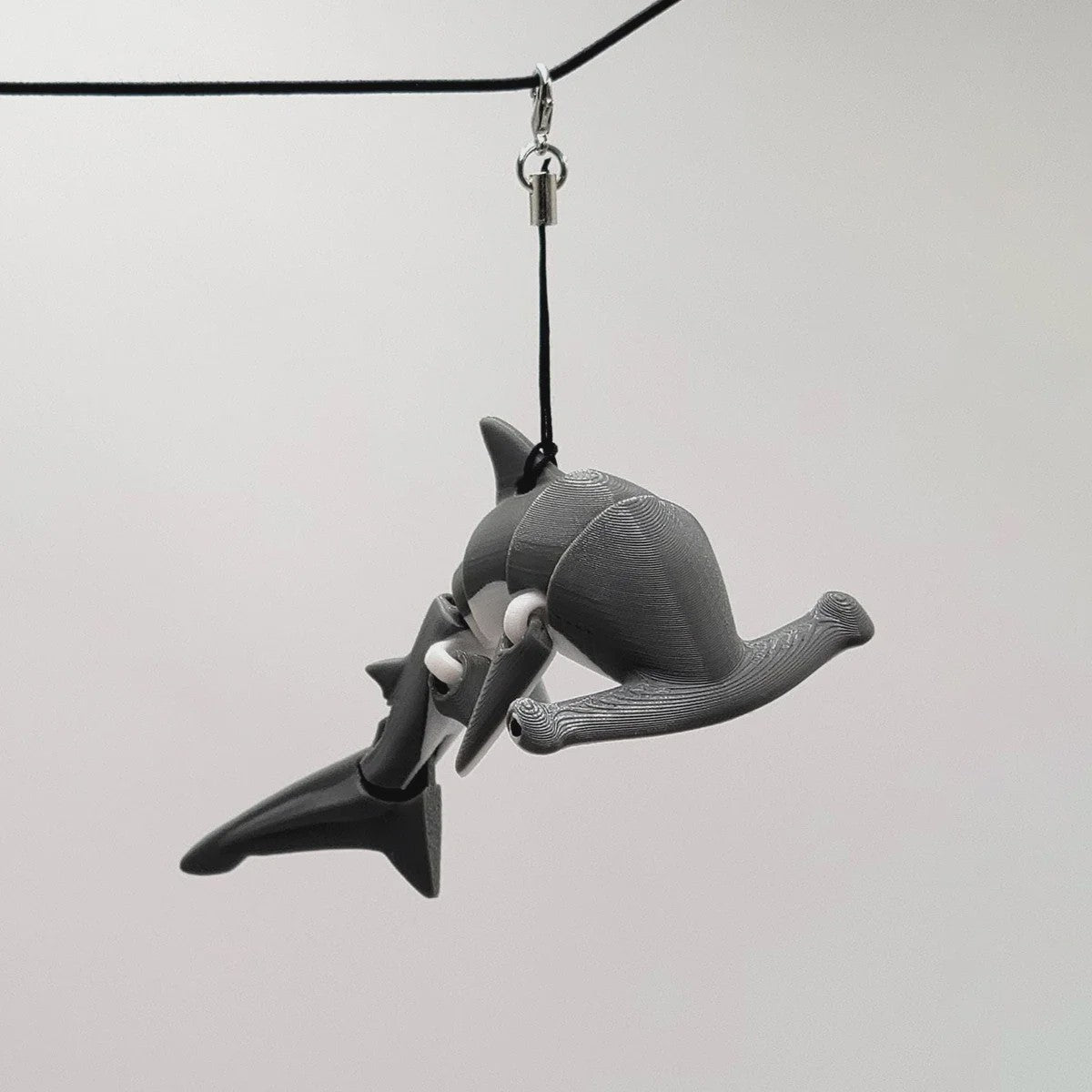 Flexibele Hamerhaai Sleutelhanger - 3D Verstelbare Haai Decoratie