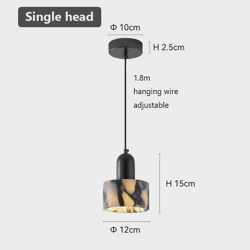 Luxe Marmeren Hanglamp - Verstelbare Snoer - Sfeervolle Verlichting voor Woonkamer & Slaapkamer