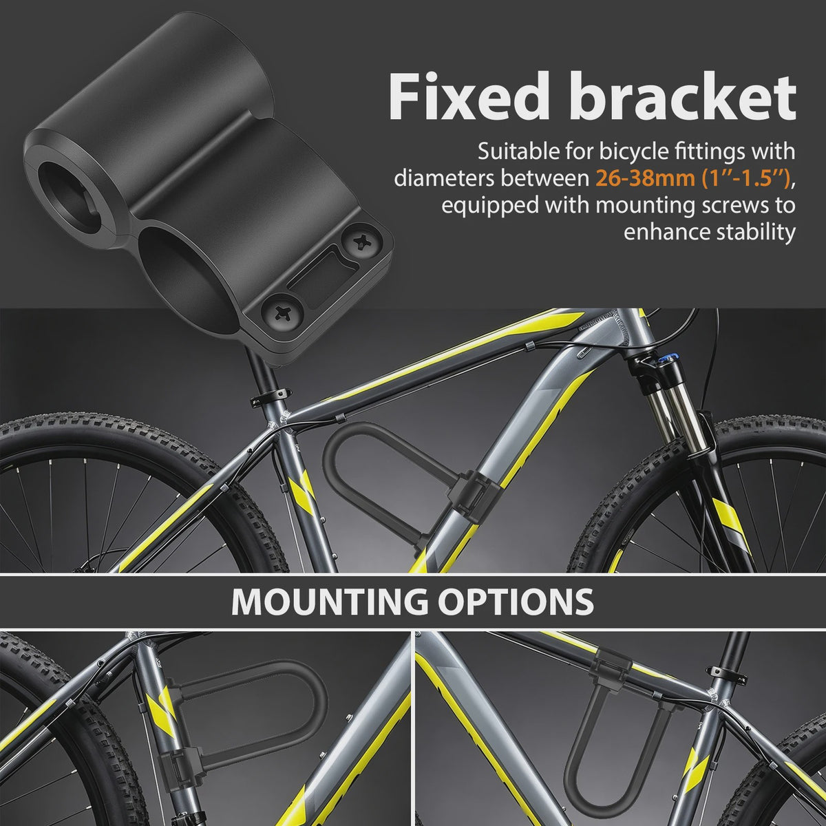 Heavy Duty D-Slot Fietsslot met 1.2M Staalkabel & Beugel - Anti-diefstal