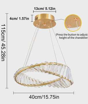 Gouden Kristallen Plafondlamp - Moderne LED Hanglamp voor Woonkamer