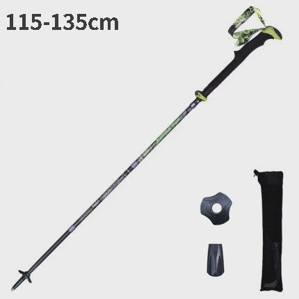 Pioneer Ultralichte Carbon Trekkingstokken - Opvouwbaar & Snel Sluitend (115-135cm)