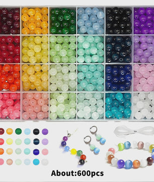 24 Kleuren 8mm Kristal Kralen Set voor Sieraden Maken - DIY Armbanden & Kettingen
