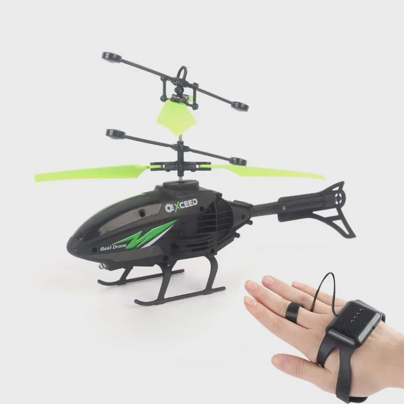 Handgestuurde RC Helikopter met Verlichting - Impactbestendig & Oplaadbaar