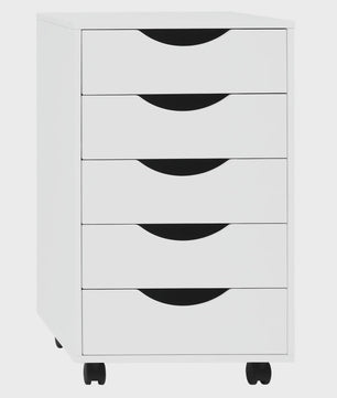 Mobiel Archiefkastje met 5 Lades op Wielen - Bureau-opberger voor Kantoor en Thuis
