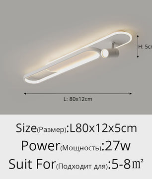 Moderne LED Plafondlamp met Spotlight - Zwart, Wit of Goud - Sfeervolle Verlichting voor Slaapkamer & Studiekamer